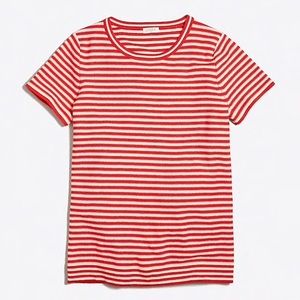 Jcrew Factory Short Sleeve Red Striped Sweater M